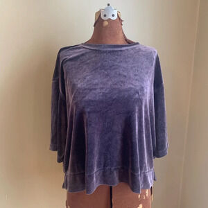Free people we the free velour blouse, cropped velvet top, shirt